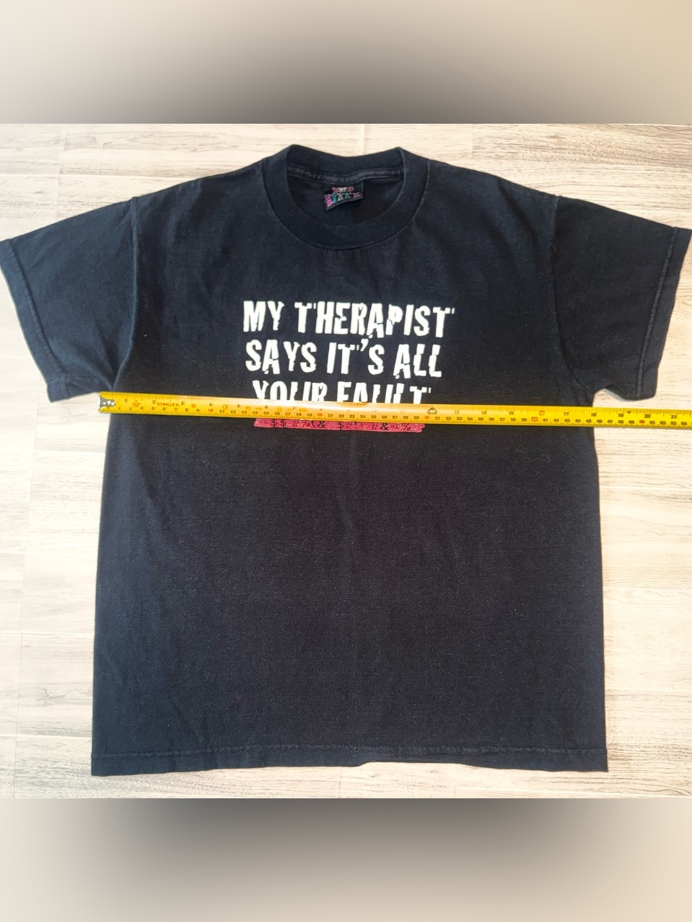 My Therapist Says It's All Your Fault - Funny Black Graphic Tee - Size Medium - Picture 8 of 11